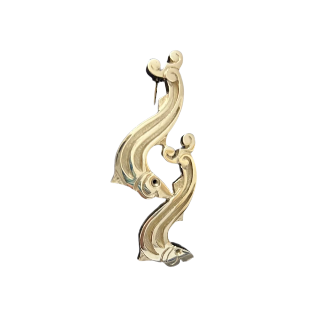 Scottish Salmon Shaped Silver Brooch  Shoal