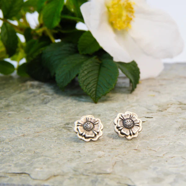 Jacobite Rose Coin Stud Earrings
