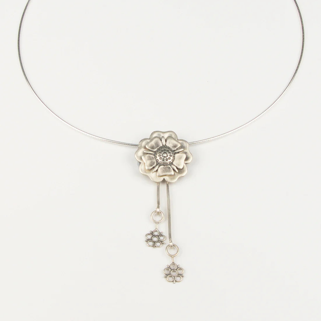 Jacobite Rose Coin Necklace with Drop Detail