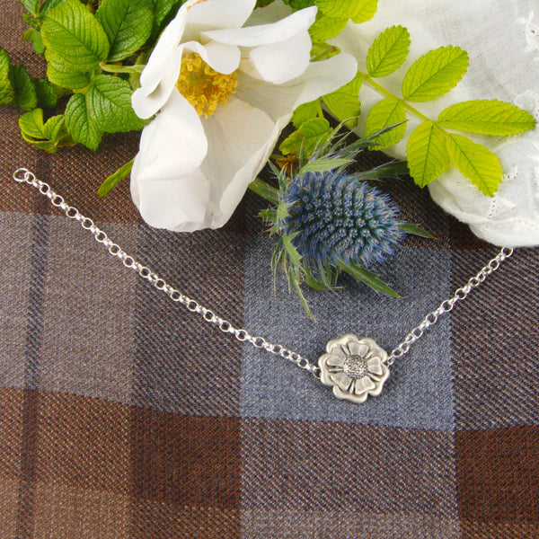 Jacobite Rose Coin Single Charm Bracelet