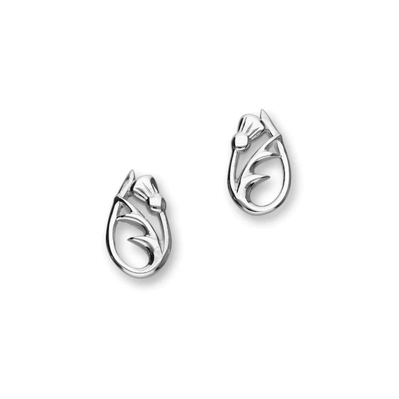 Thistle Sterling Silver Stud Earrings - E1518 Ortak