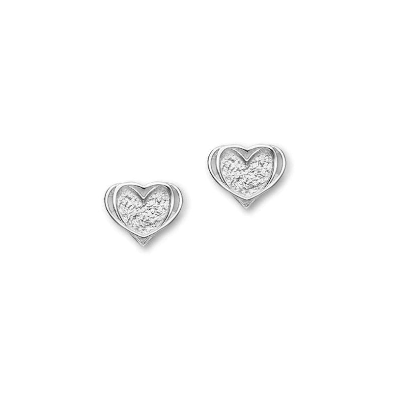 Heart Sterling Silver Stud Earrings - E1812 Ortak