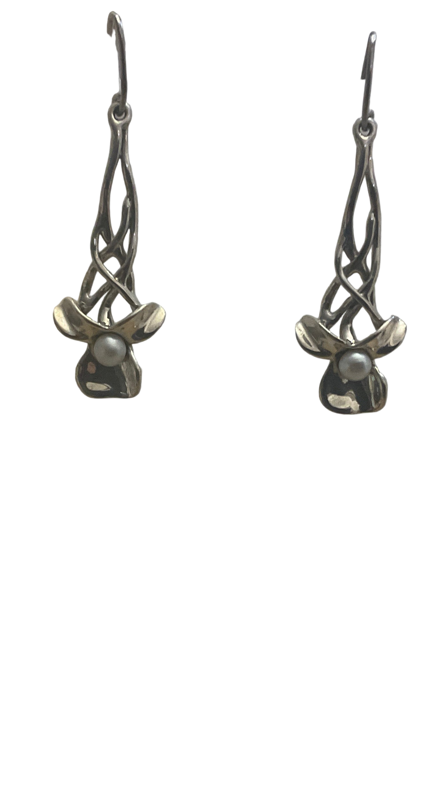 Sterling Silver and Pearl Drop Earrings 3276 Hagit Gorali