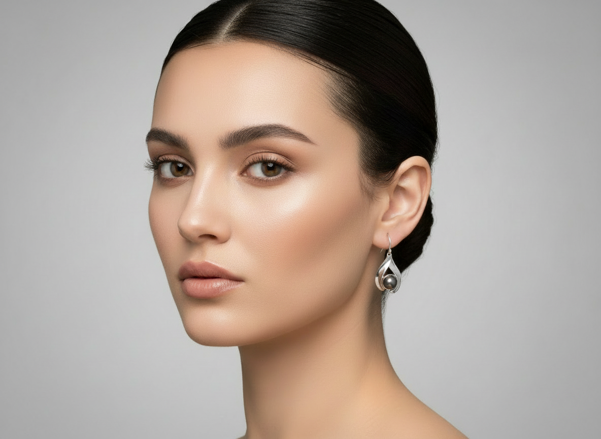 Sterling Silver and Pearl Drop Earrings Hagit Gorali