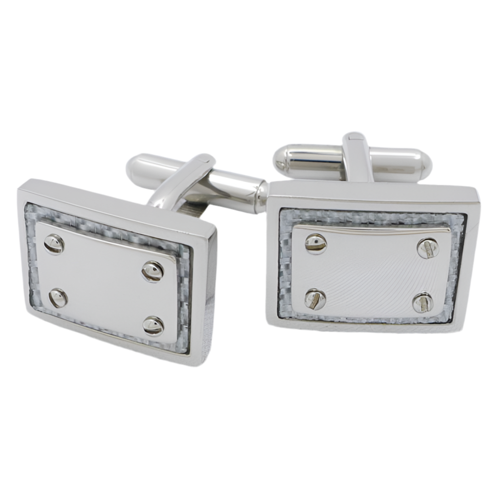 Stainless Steel and Carbon Fibre Cufflinks - 120148