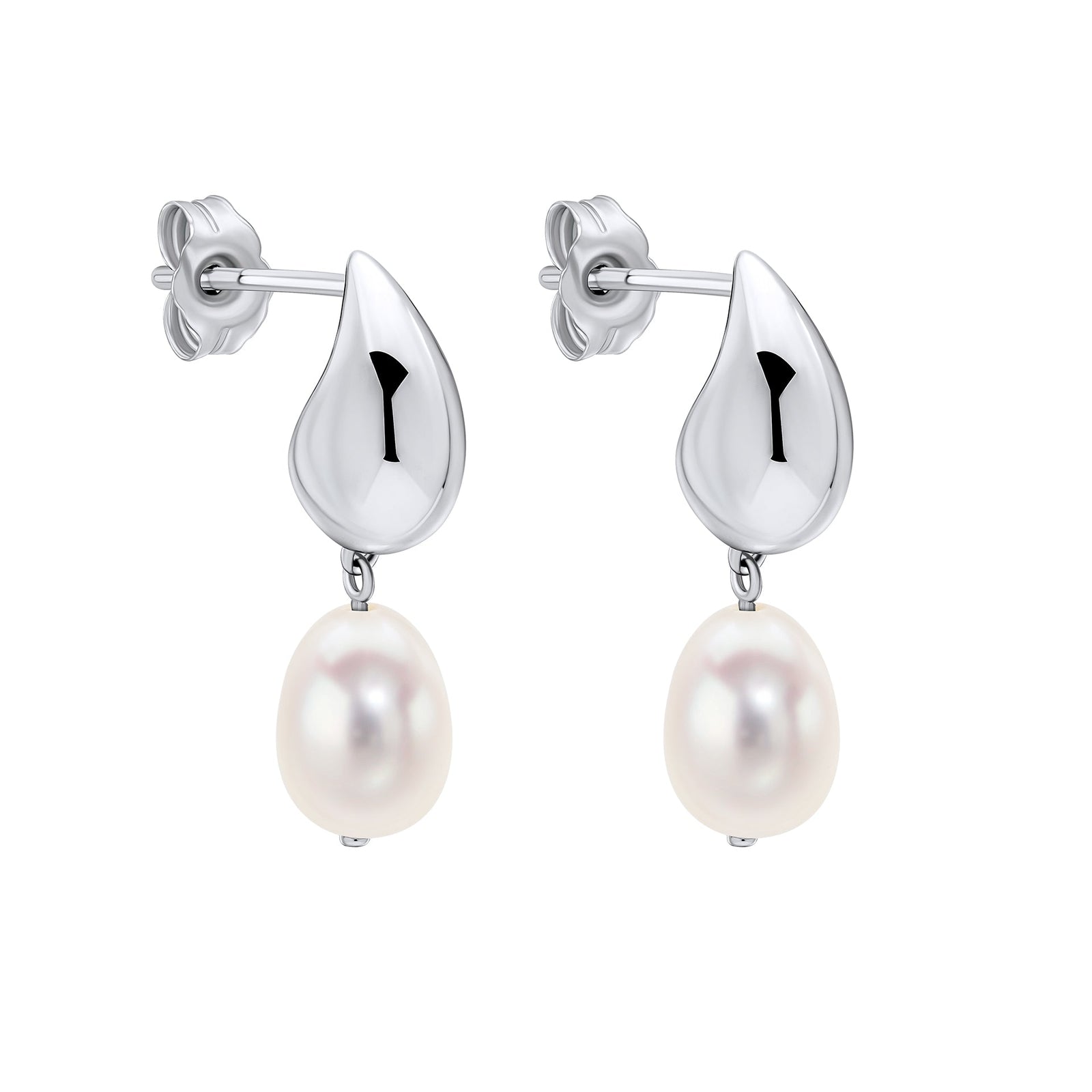 Fiorelli Earrings White Freshwater Pearl Rice Glue