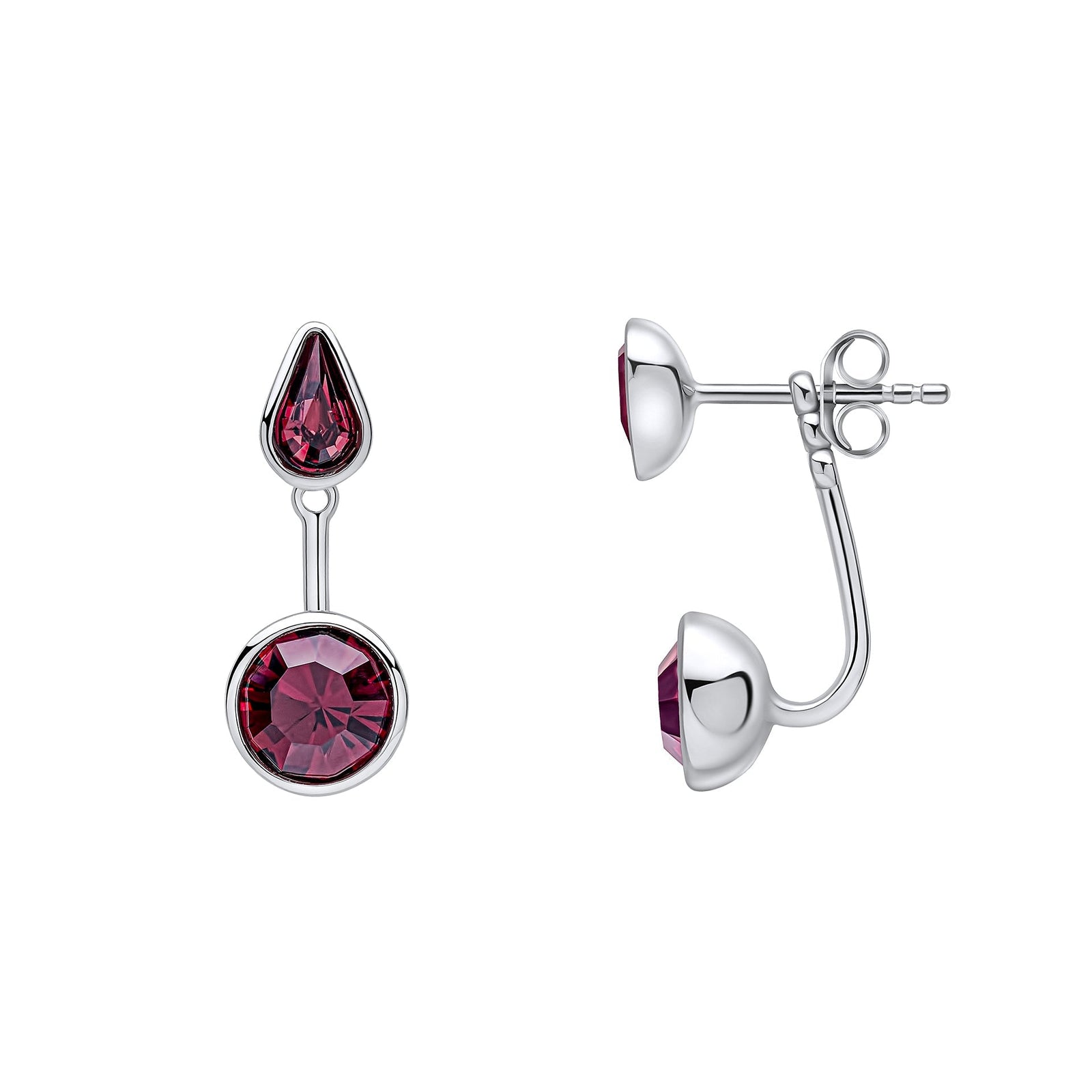 Fiorelli Earrings Purple Crystal Facet Glue