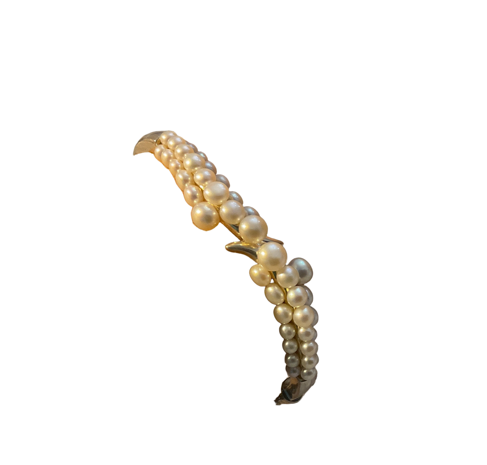 Designer Silver Pearl Bangle B111 Hagit.