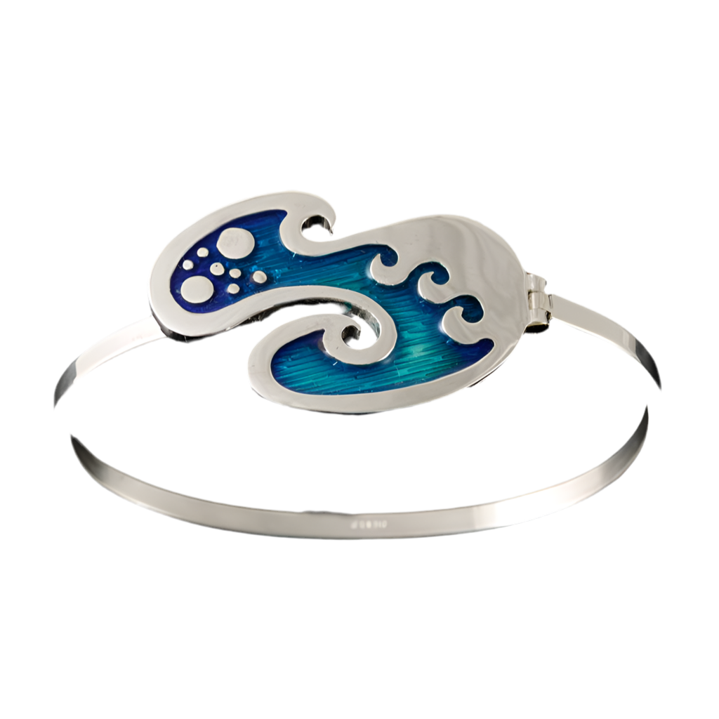 Sterling Silver Wavy Bangle - SSBA06