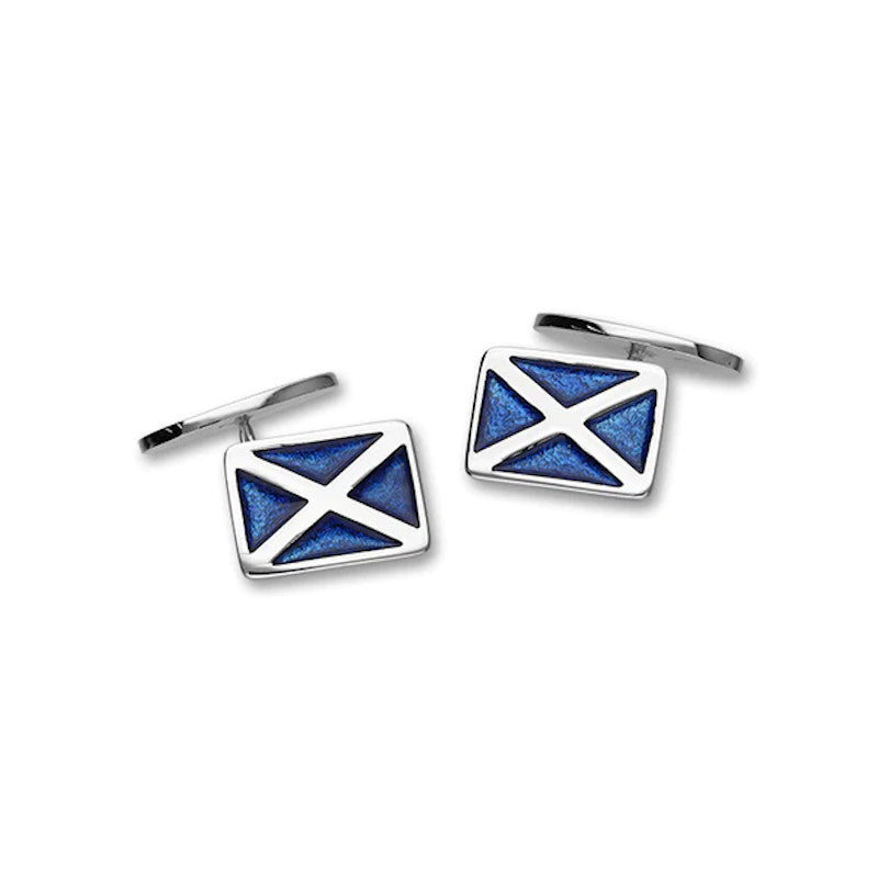 Saltire Silver Cufflinks With Enamel - ECL113 Ortak