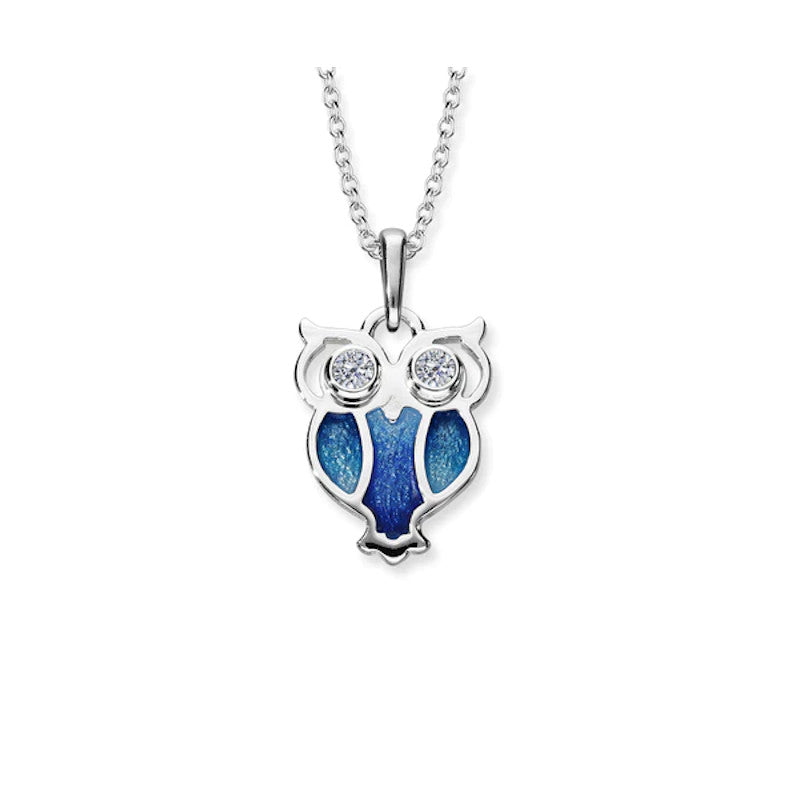 Nature In Flight Sterling Silver Pendant with Enamel and Zirconias - ECP19
