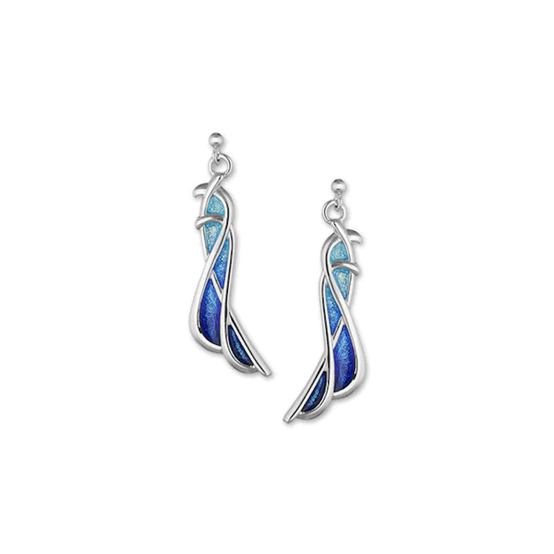 Mulberry Silver Drop Earrings With Enamel - EE265 Ortak