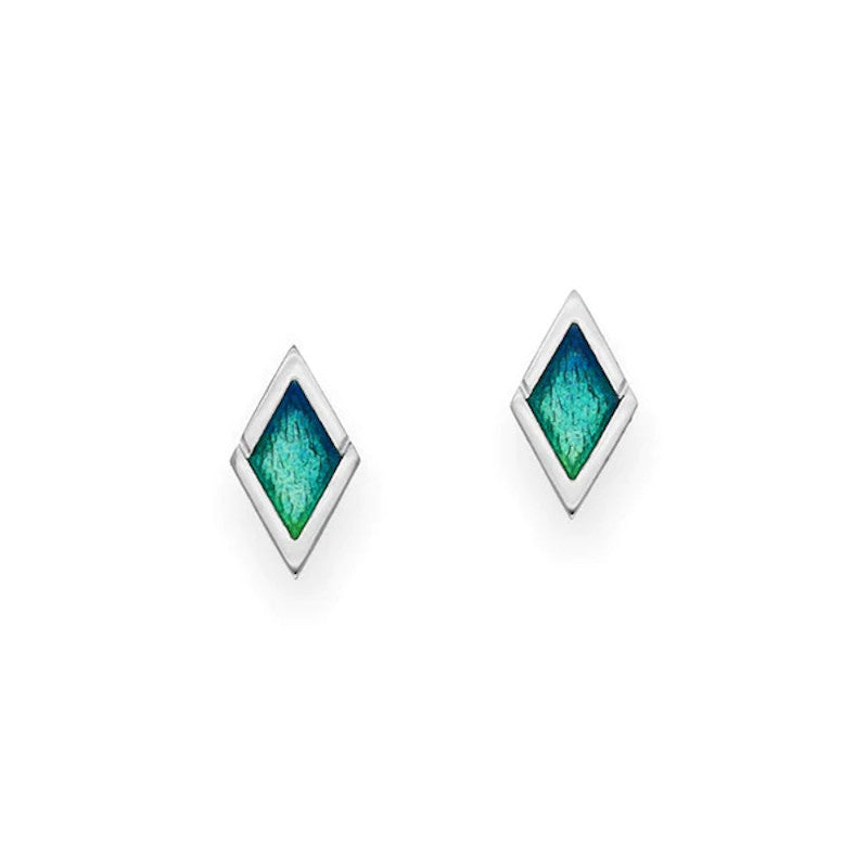 Ritzy Sterling Silver Stud Earrings With Enamel - EE461 Ortak