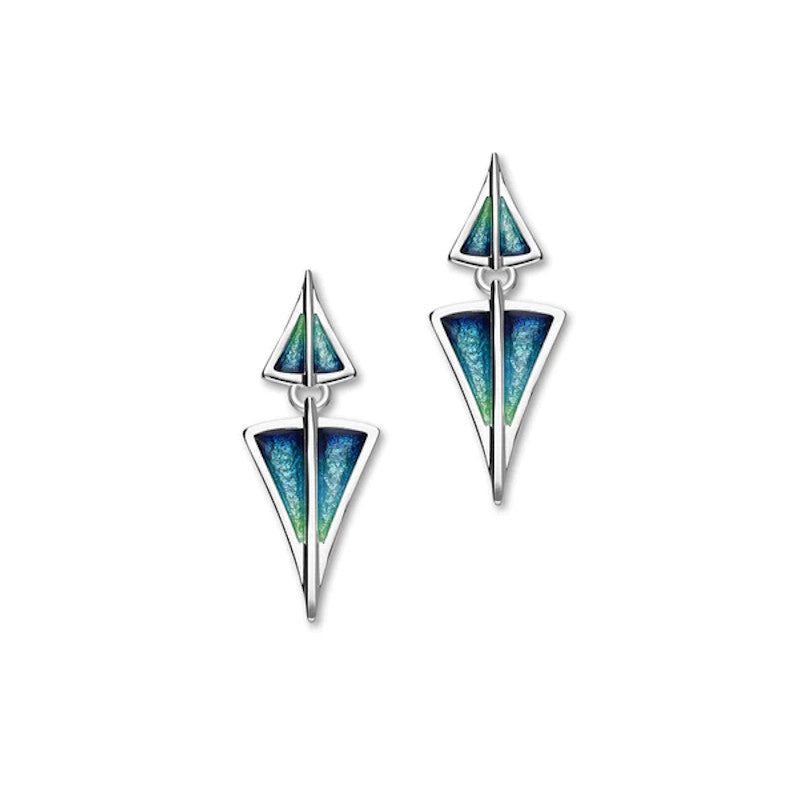 Aegean Silver Drop Earrings With Enamel - EE481 Ortak