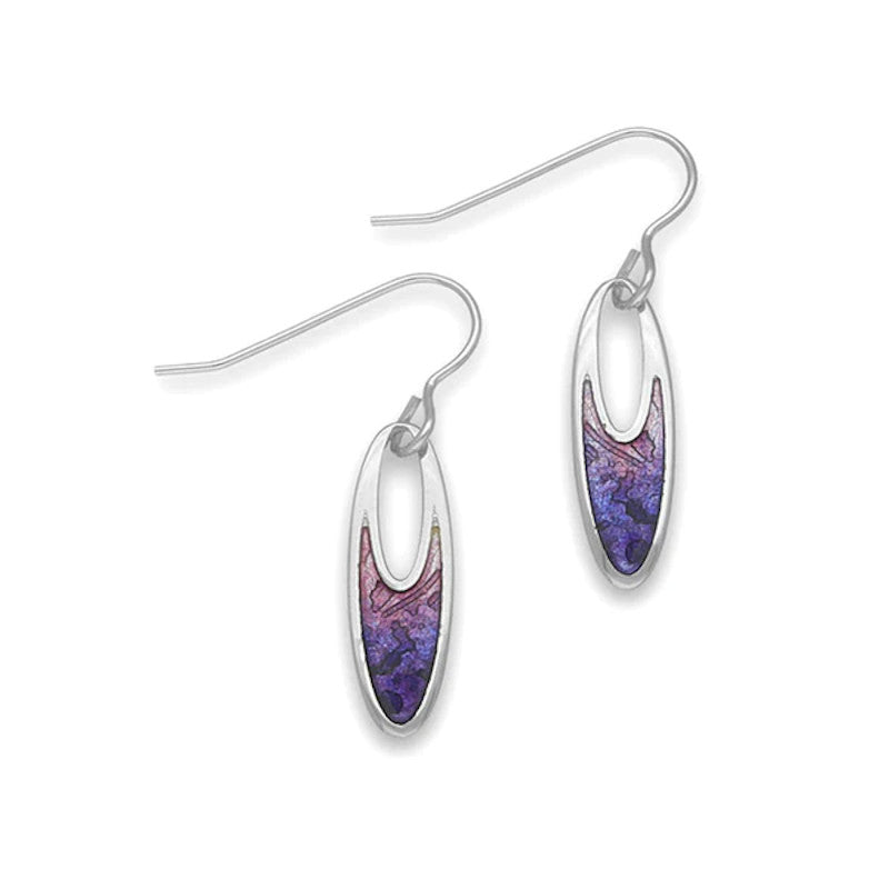 New Dawn Silver Drop Earrings With Enamel - EE502 Ortak