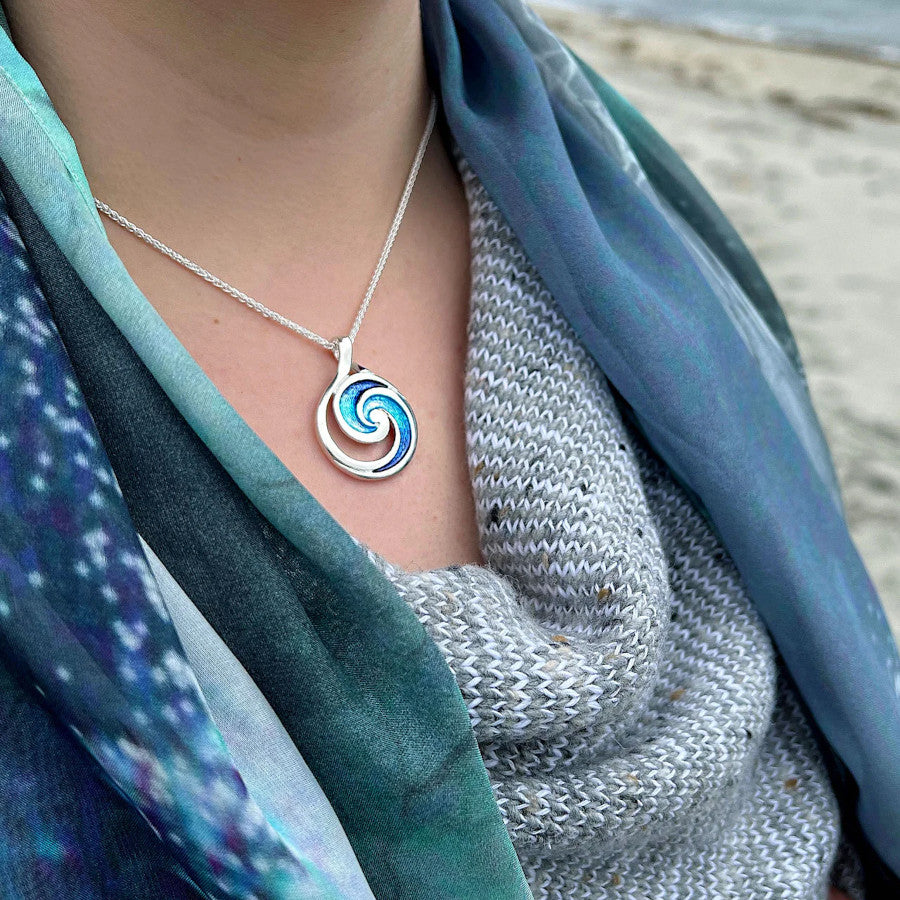 Pentland Sterling Silver and Enamel Drop Pendant - EMPX51-PENT Sheila Fleet