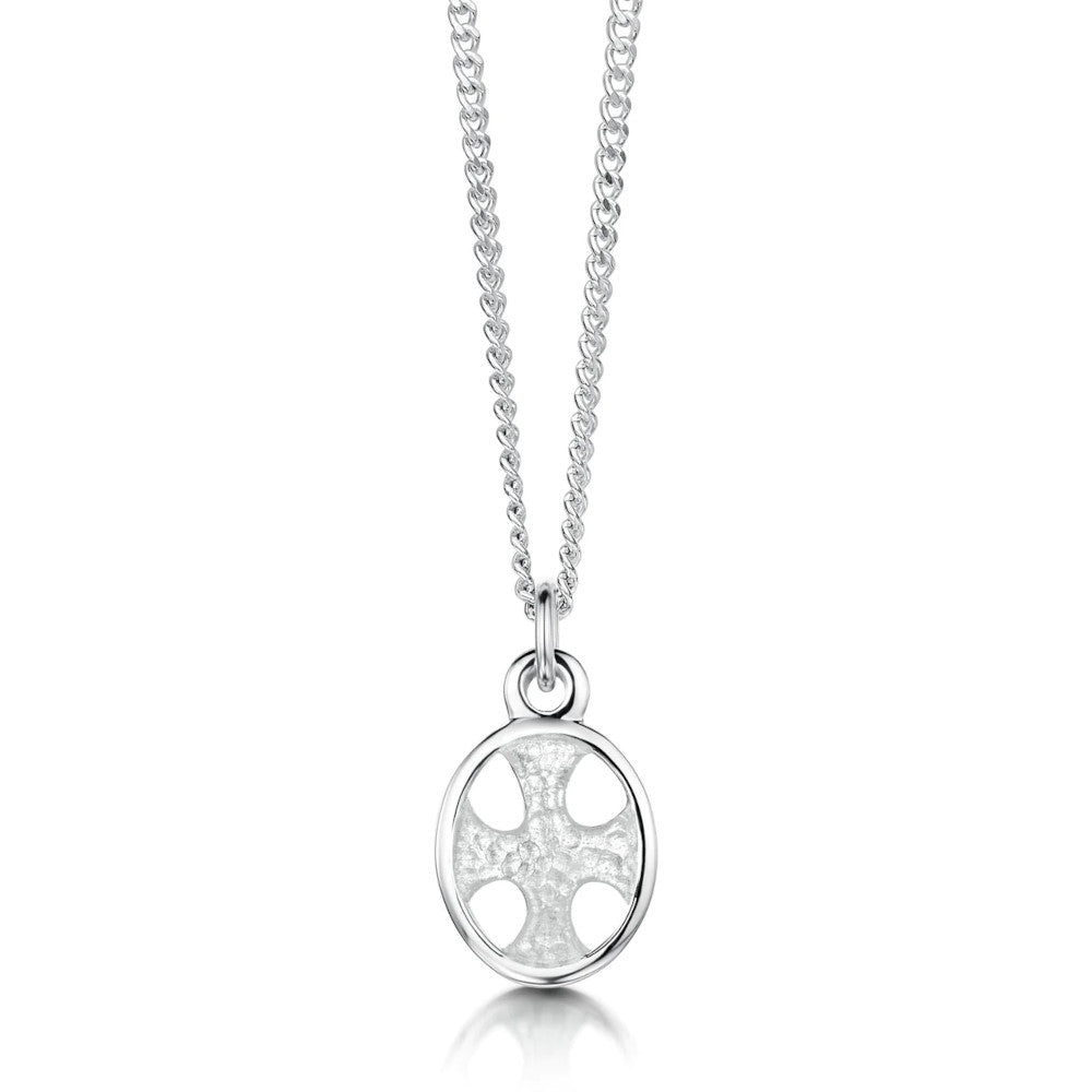 Cross of the Kirk Small Sterling Silver and Enamel Pendant - EP0246-CRYST