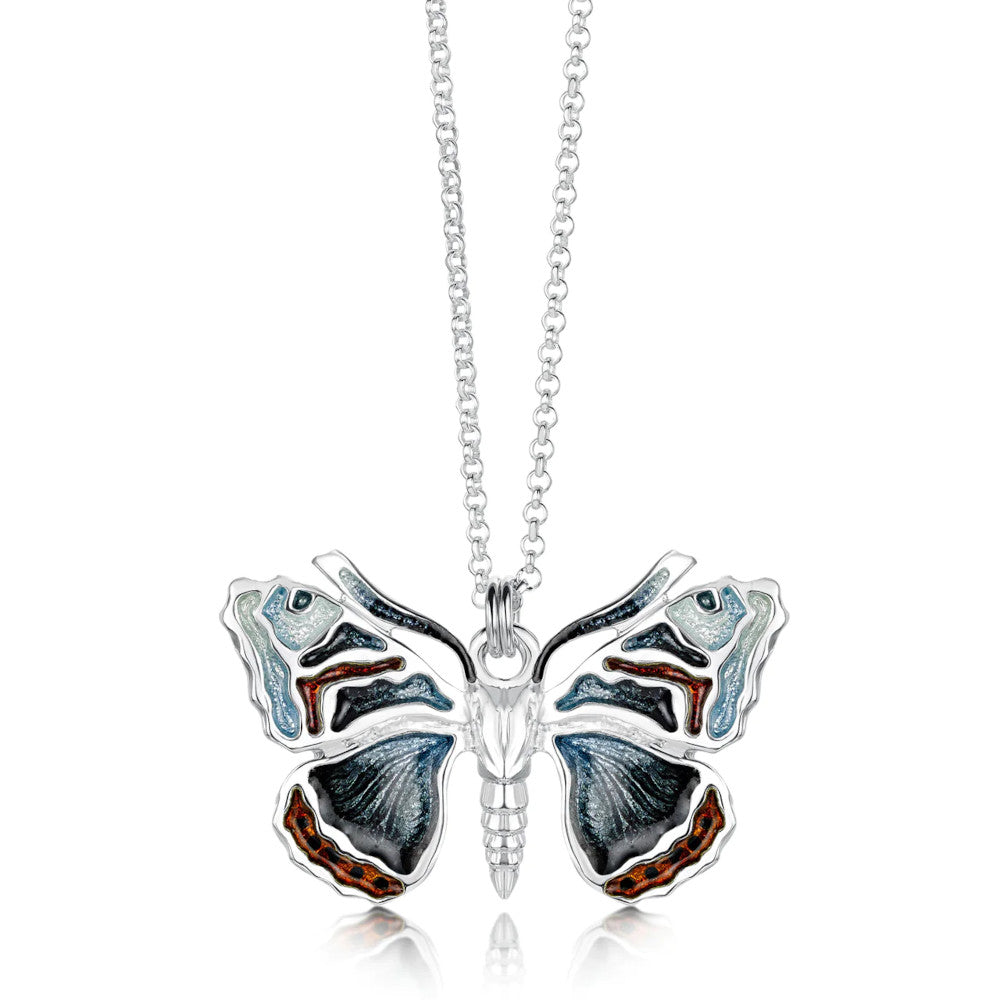 Red Admiral Butterfly Sterling Silver Pendant With Enamel - EP285-RADM Sheila Fleet