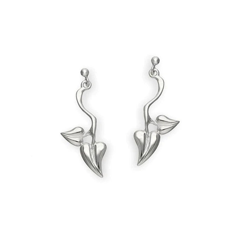 Art Nouveau Sterling Silver Drop Earrings - E261