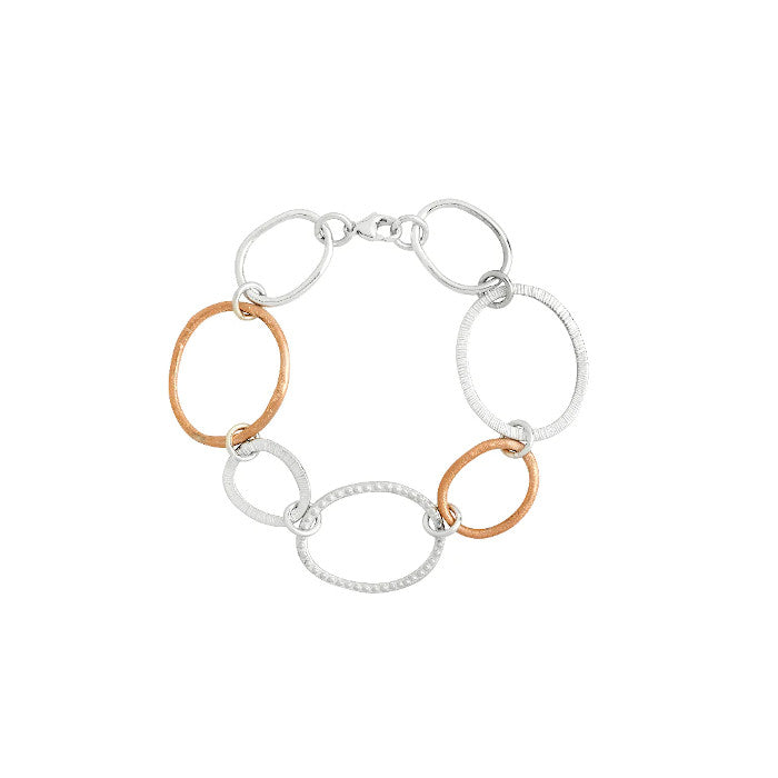 Elements Sterling Silver or Silver and 9ct Rose Gold Bracelet