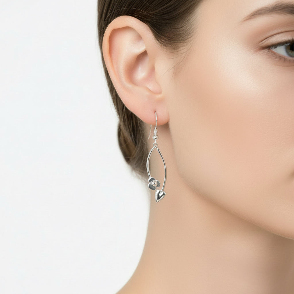 Elska Sterling Silver or Silver and 9ct Yellow Gold Drop Earrings - 13144 Aurora