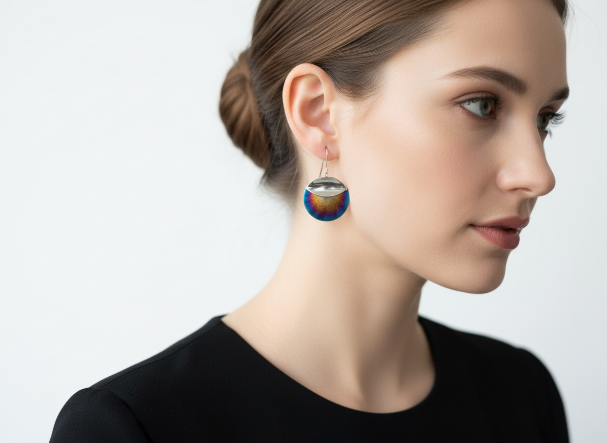 Titanium and silver earrings 102 LBJ