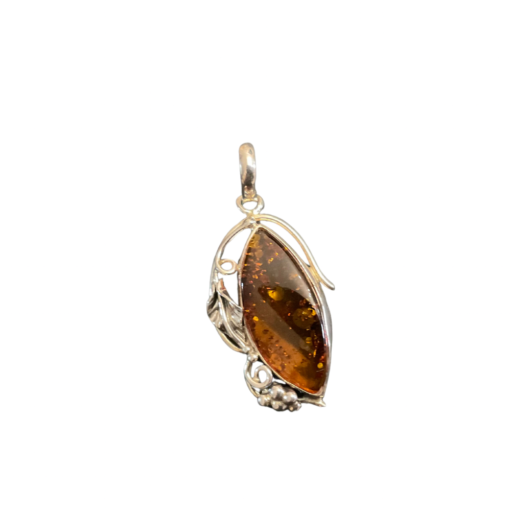 Silver & Amber Pendant - Goldmajor P6