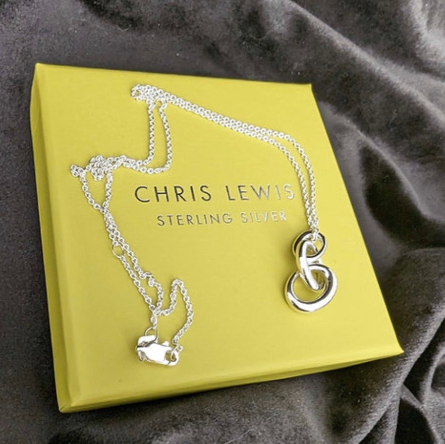 Chris Lewis Sterling Silver Polished Tane  Chain Link Pendant
