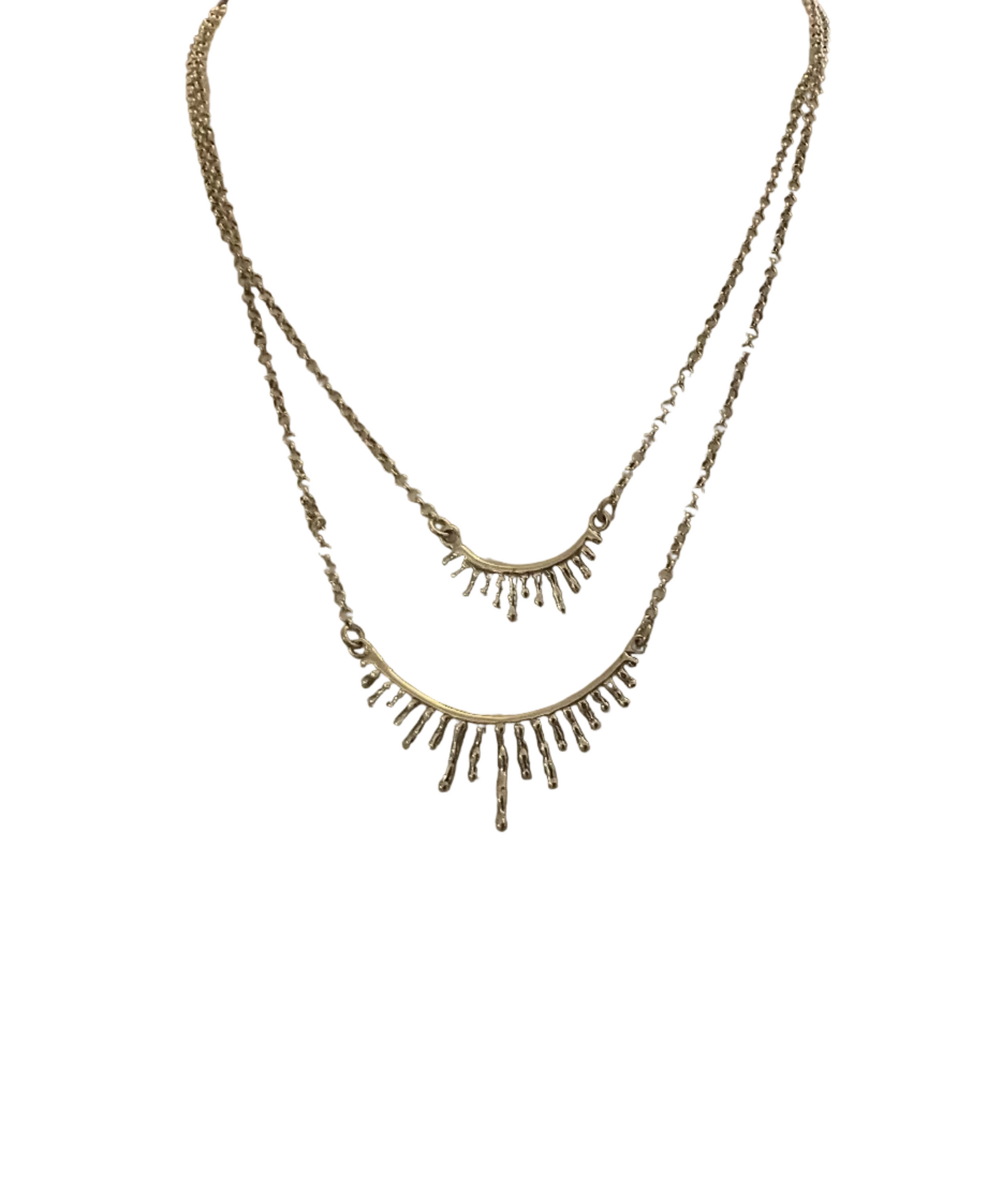 Double Drop silver necklace and Earrings Set.800023422 Tokash