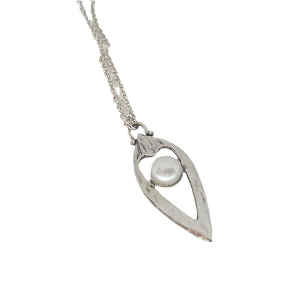 Designer Sterling Silver and Pearl Pendant