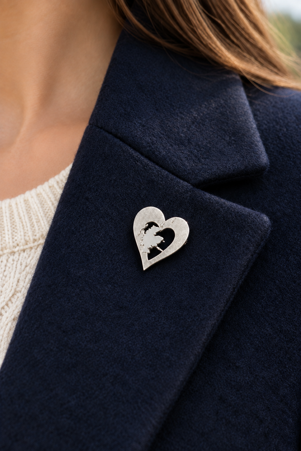 Heart Of Shetland Silver/9ct Yellow Gold Brooch - B495 Shetland