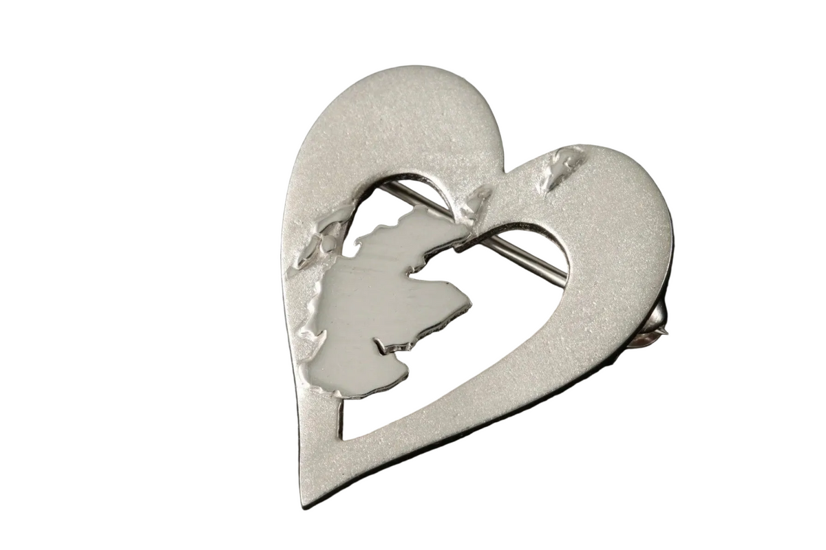 Heart Of Shetland Silver/9ct Yellow Gold Brooch - B495 Shetland