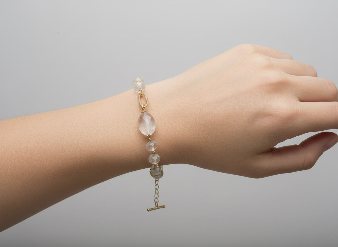 Fashion Jewellery Gold coloured bracelet set with stones.