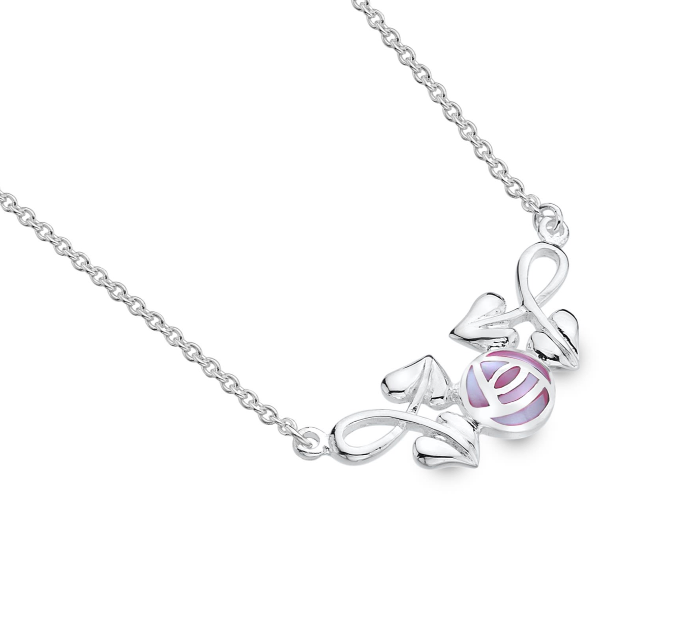 Sea Gems Sterling Silver and Enamel Mackintosh Rose Pendant  - 6125