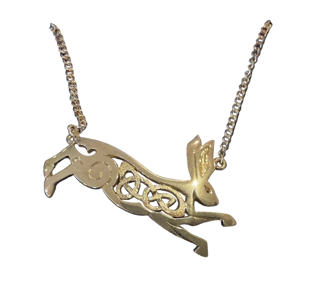 Silver Celtic Hare Pendant - H4