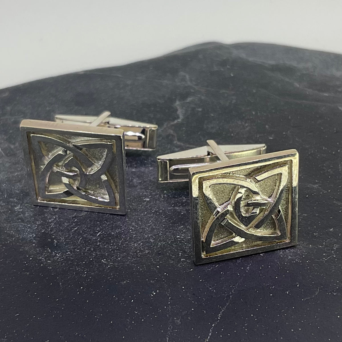 Silver Square Celtic Cufflinks -om43