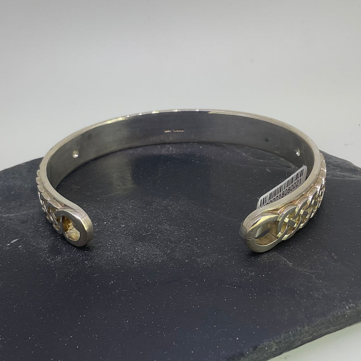 Silver Celtic Mens Bangle- C85b