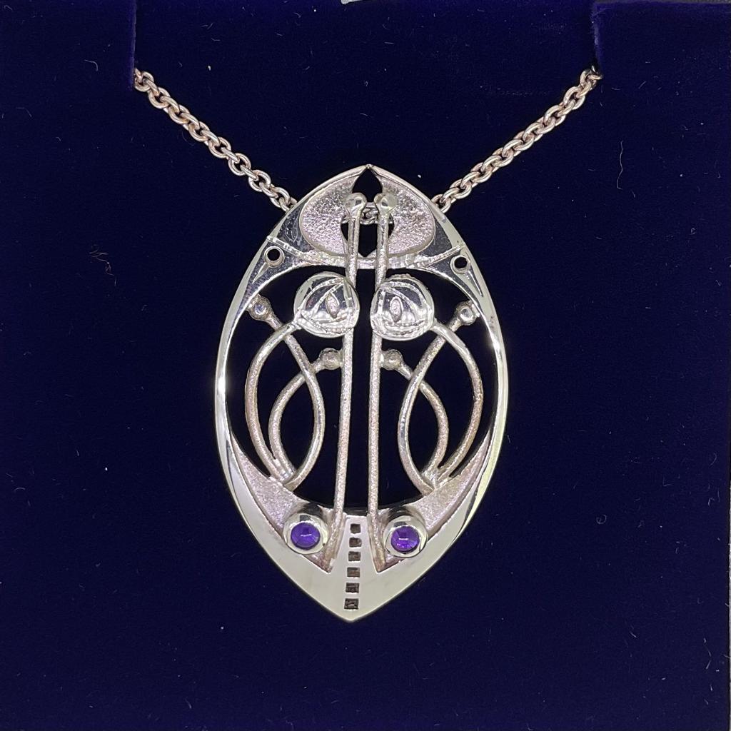 Mackintosh Sterling Silver Pendant with Amethyst crm3