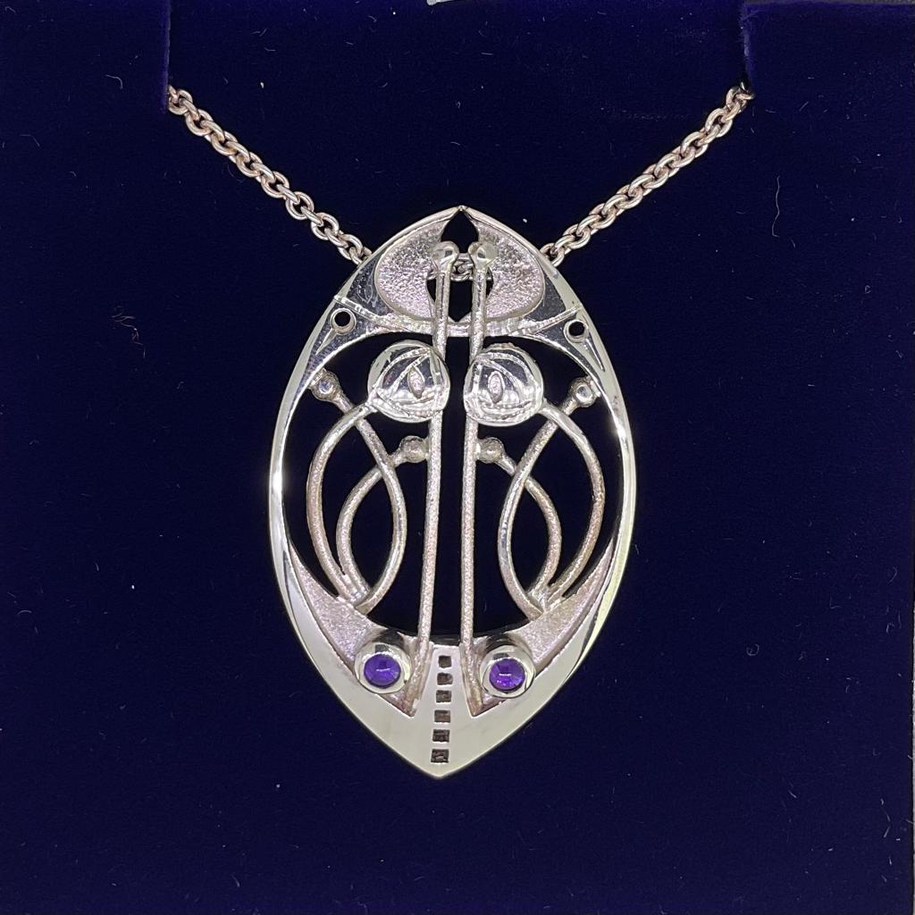 Mackintosh Sterling Silver Pendant with Amethyst