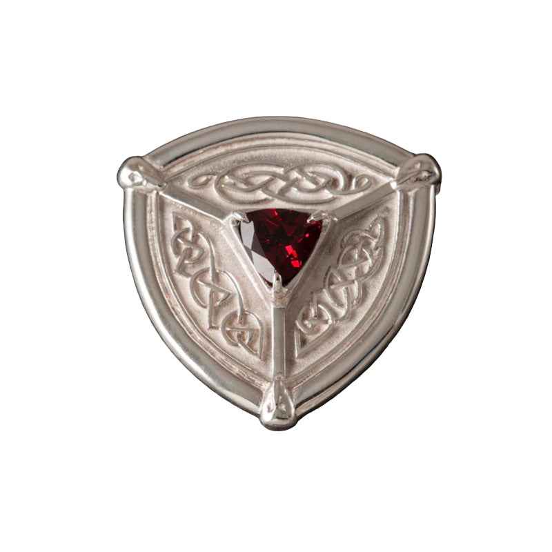 St Ninian&#39;s Isle Silver/9ct Yellow Gold Brooch with Garnet - B61 Shetland