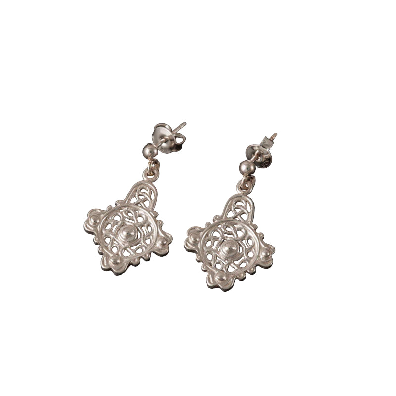 St Ninian&#39;s Isle Silver/9ct Yellow Gold Earrings - E533 Shetland