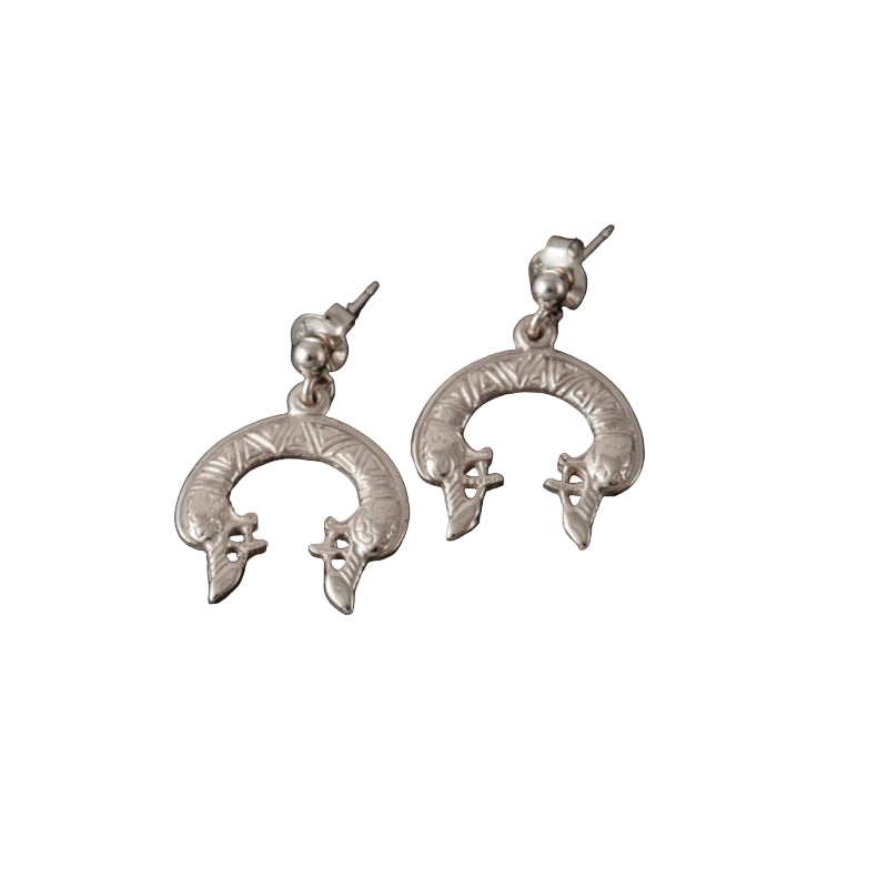 St Ninian's Isle Silver/9ct Yellow Gold Earrings with Garnets - E588 Shetland