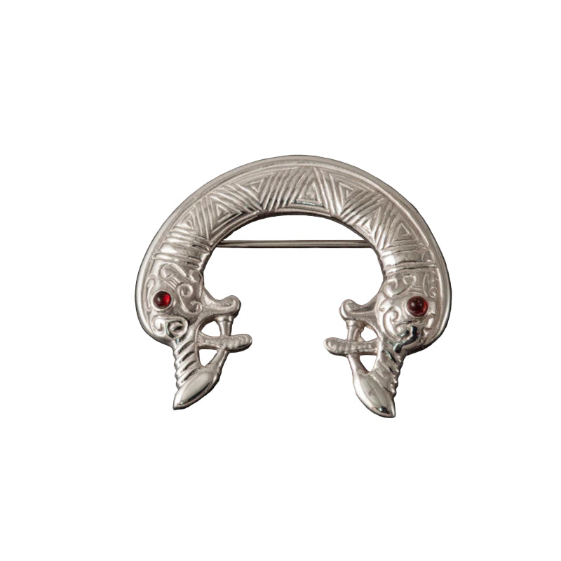 St Ninian's Isle Silver/9ct Yellow Gold Brooch with Garnets - B58 Shetland