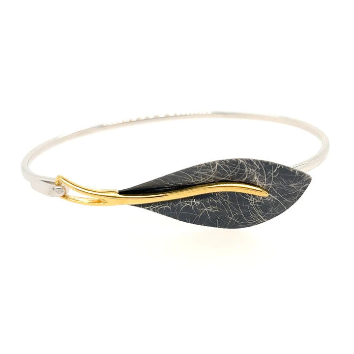 Titanium and Gold Plate Bangle - B820