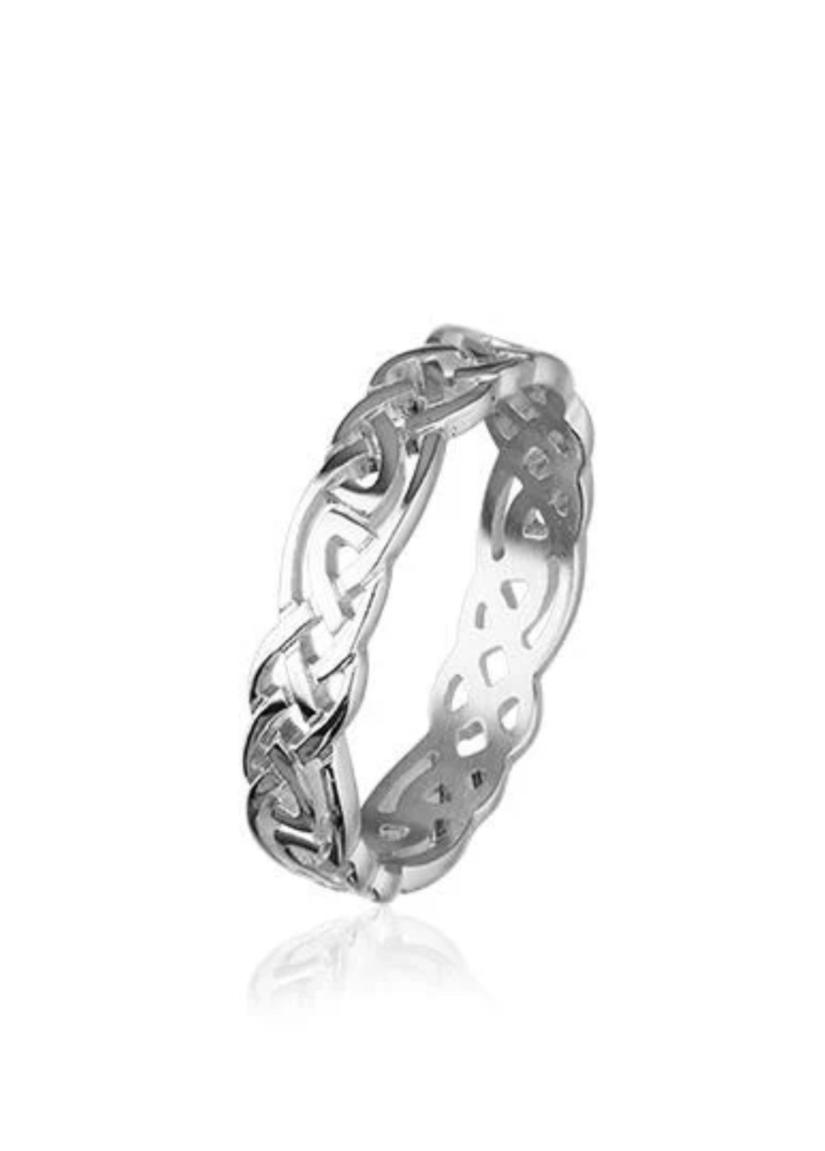 Silver or Gold Celtic Knot Ring - R129 - 6mm Sizes J-Z Ortak
