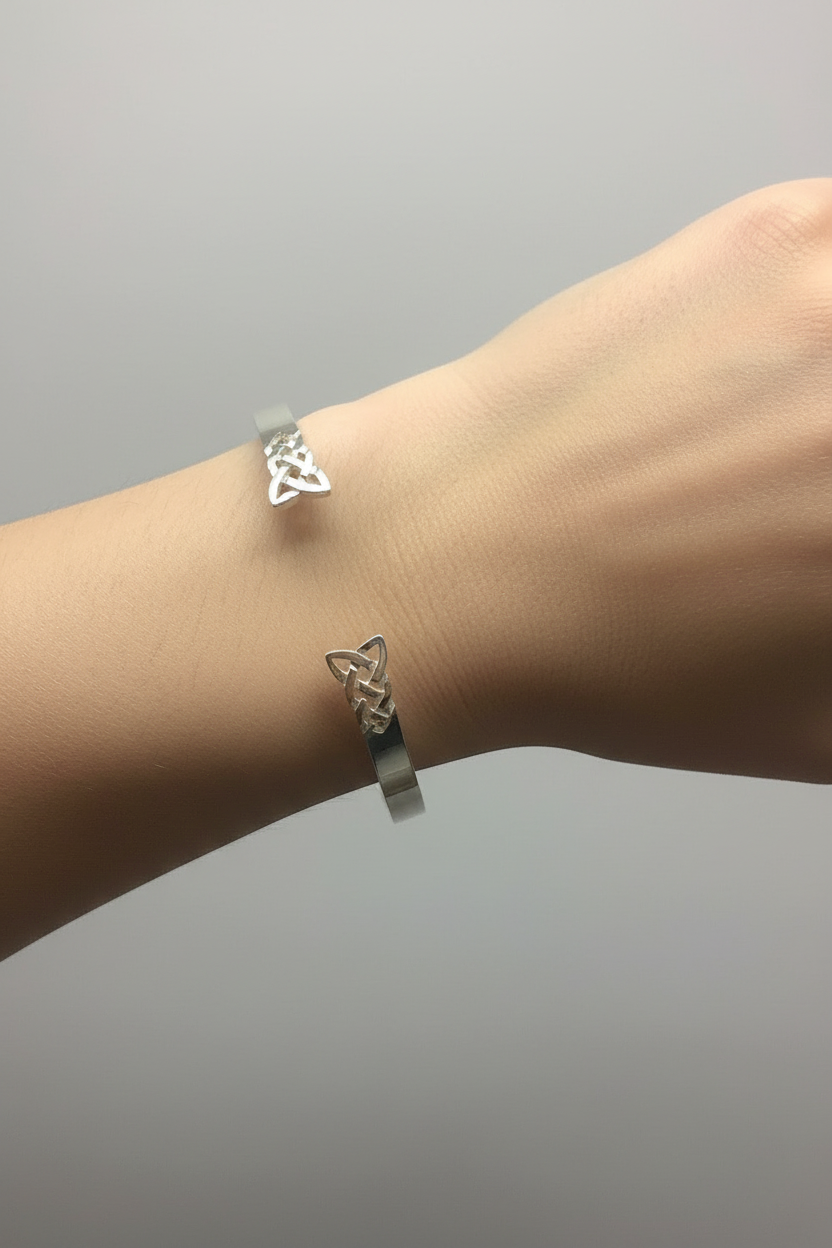 Silver Celtic Torque Bangle- C4