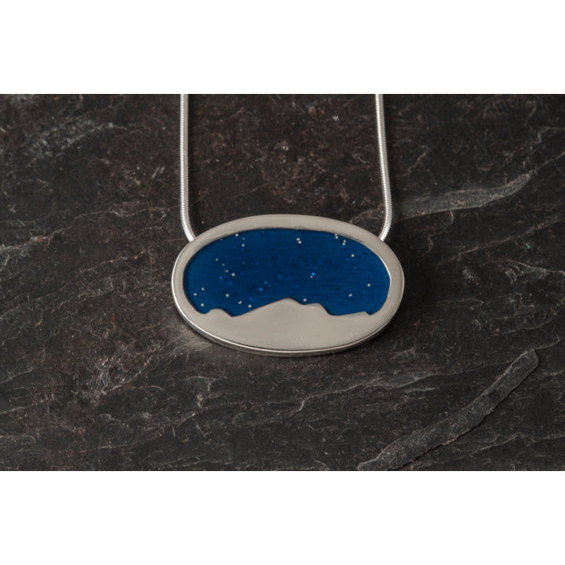 Foula Oval Silver Pendant with Enamel - FP500 Shetland
