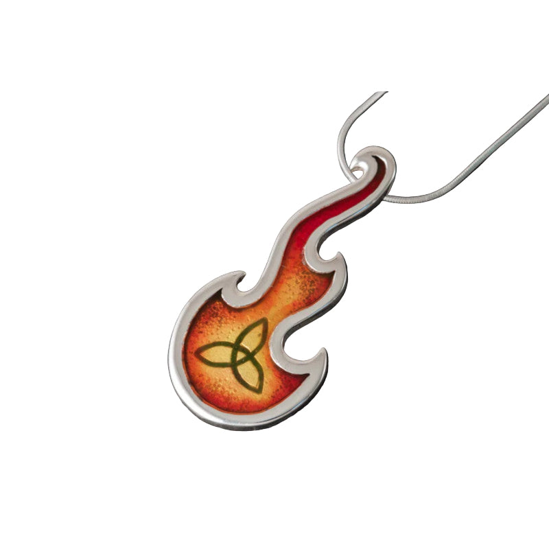Celtic Fire Silver or 9ct Yellow Gold Pendant with Enamel - CFP23 Shetland