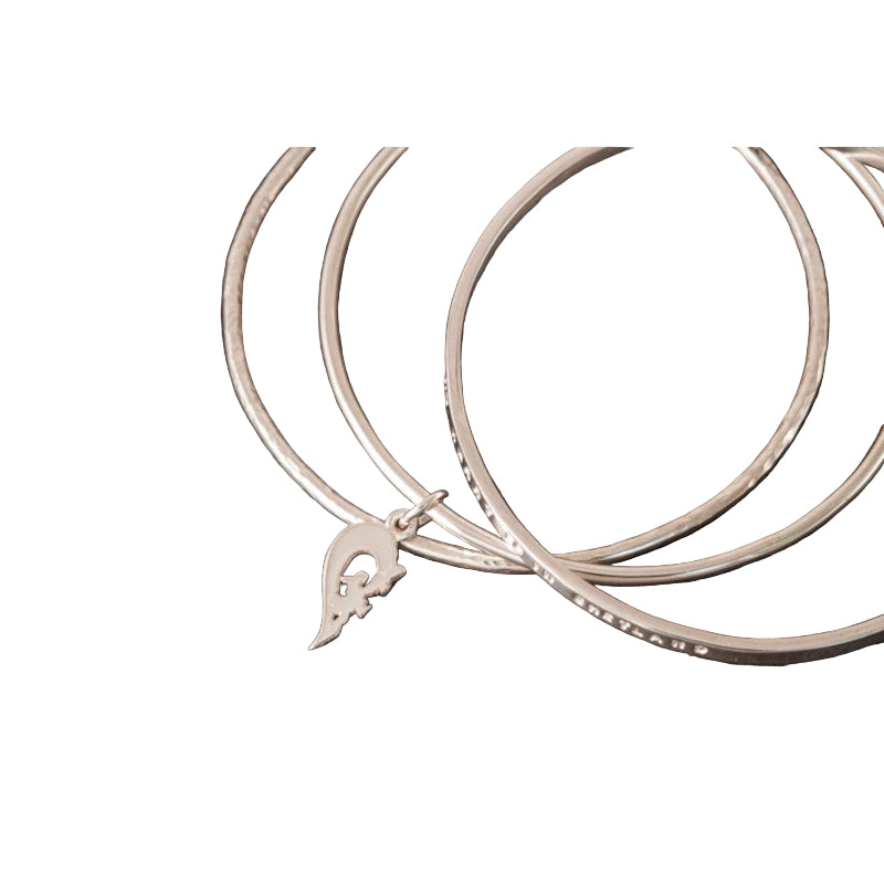 Heart of Shetland Silver/9ct Yellow Gold Stacking Bangles Set - BA417 Shetland