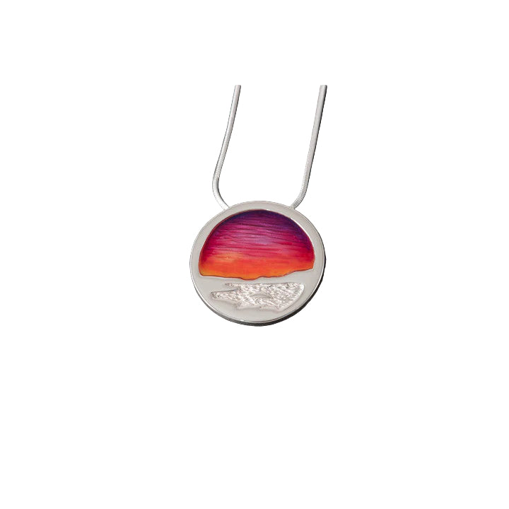 Clousta Round Silver/9ct Yellow Gold Pendant with Enamel - P200 Shetland
